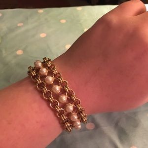 Gold Pearl Bracelet